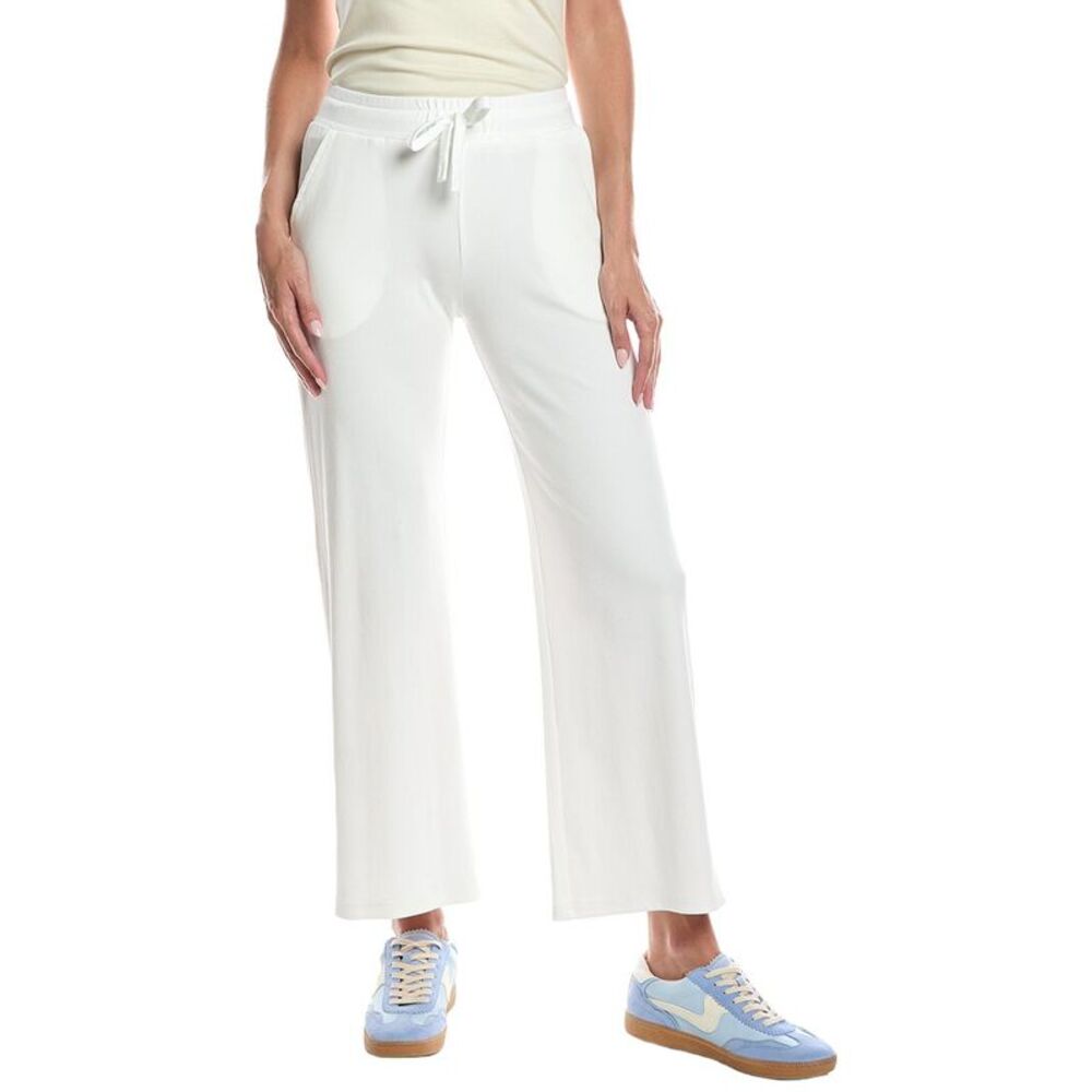 Knit Riot Womens  Micro Rib Relaxed Leg Pant, White